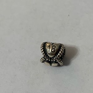 Pandora silver 18 heart charm ALE